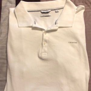 Calvin Klein White liquid touch flexible Polo
